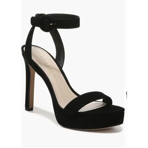 Veronica Beard Darcelle Ankle Wrap Stiletto Heel Sandal Black Suede Size 10 M